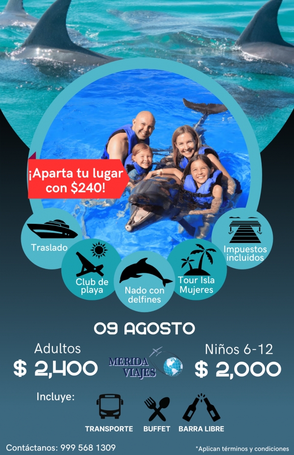 Nado con delfines