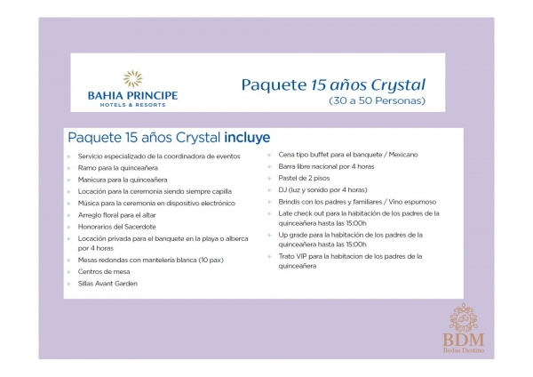 Paquete Crystal en Bahía Príncipe